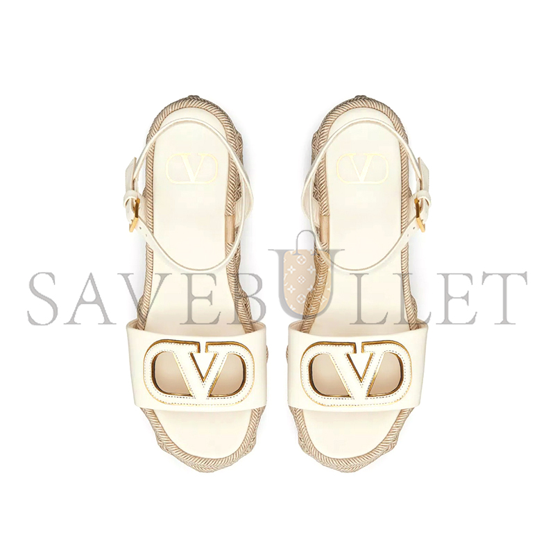 Va1e*ntin0 vlogo calfskin cut-out wedge sandal 110mm 4w2s0ij6sgb_b24