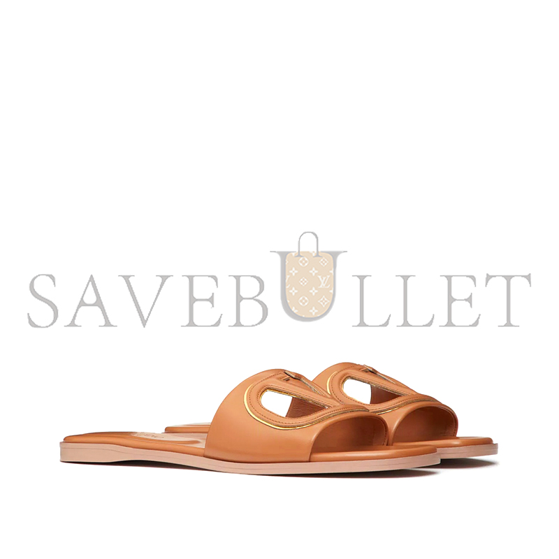 Va1e*ntin0 vlogo cut-out calfskin slide sandal 4w2s0ib0rll_yh7