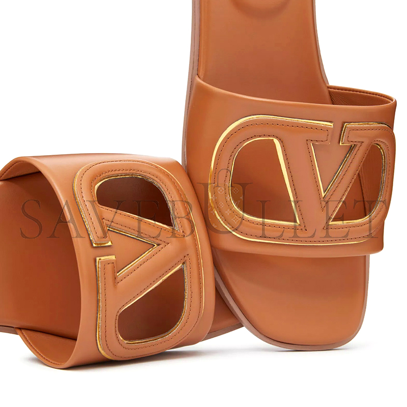 Va1e*ntin0 vlogo cut-out calfskin slide sandal 4w2s0ib0rll_yh7