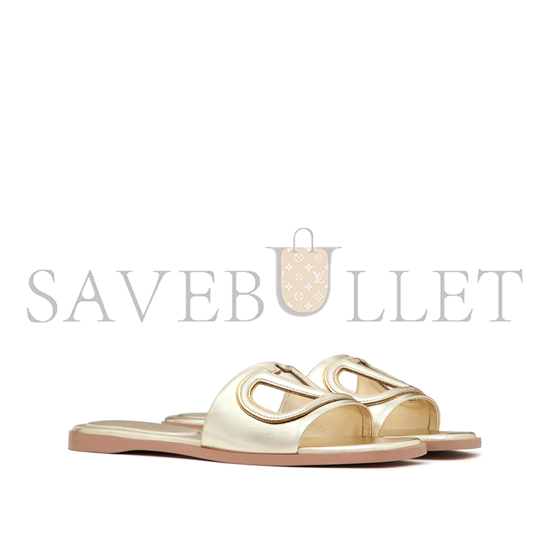 Va1e*ntin0 vlogo cut-out laminated nappa leather slide sandal 4w2s0ib0yuw_7g0
