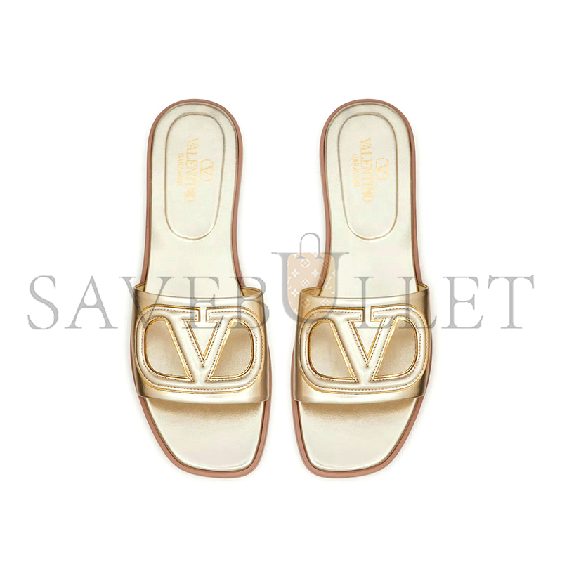 Va1e*ntin0 vlogo cut-out laminated nappa leather slide sandal 4w2s0ib0yuw_7g0