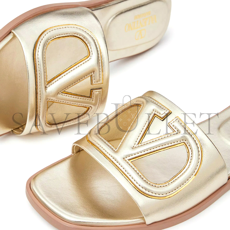 Va1e*ntin0 vlogo cut-out laminated nappa leather slide sandal 4w2s0ib0yuw_7g0