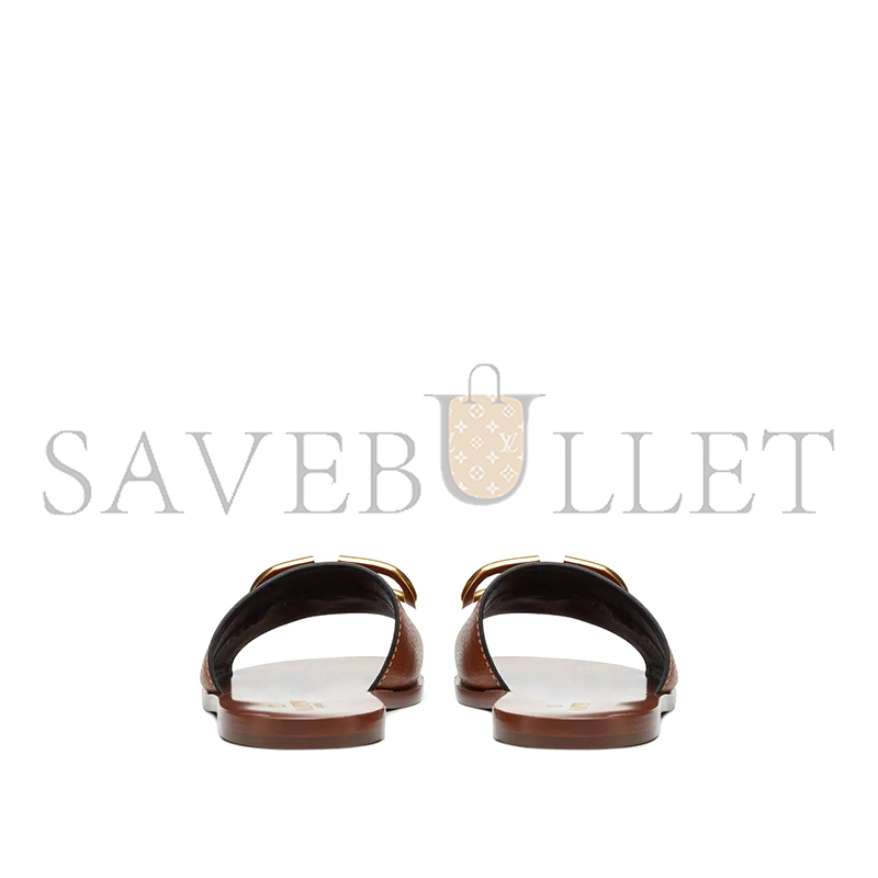 Va1e*ntin0 vlogo signature slide sandal in grainy cowhide with accessory 3w2s0m21hws_0cr
