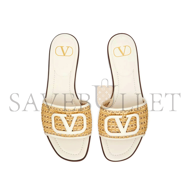Va1e*ntin0 vlogo signature woven raffia slide sandal 80mm 4w2s0bd5ttx_a80