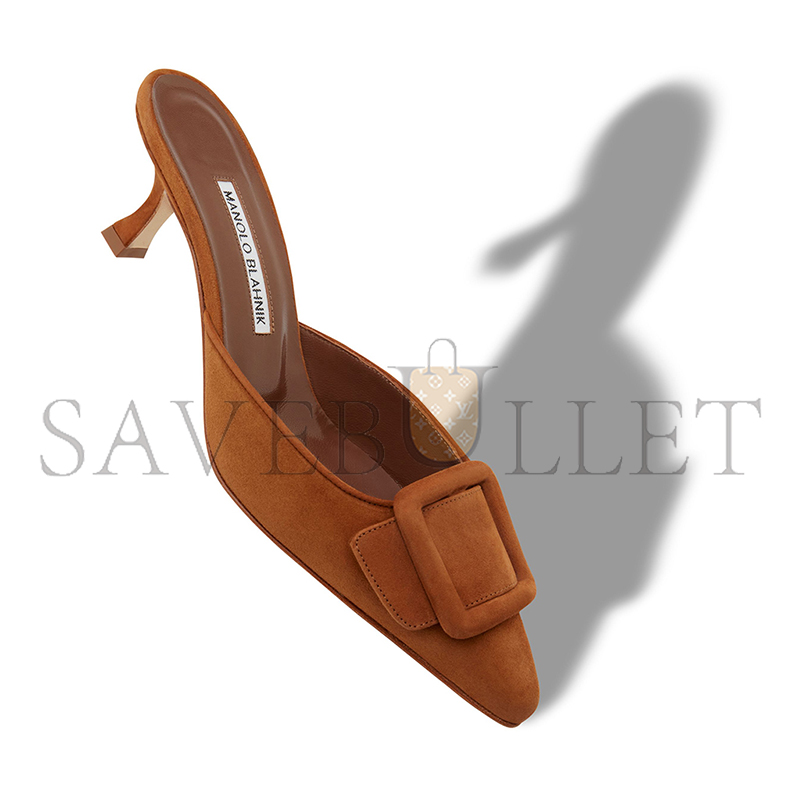 man010 B1ahn*k maysale brown suede buckle detail mules 9xx-0246-0035