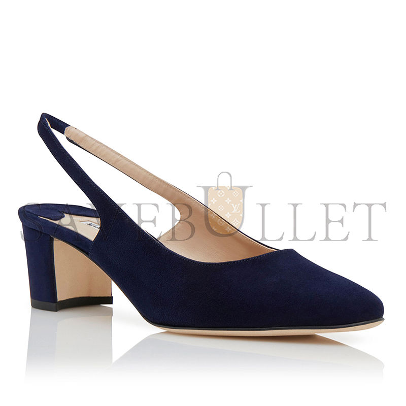 man010 B1ahn*k allurasan navy blue suede slingback pumps 121-1799-0007