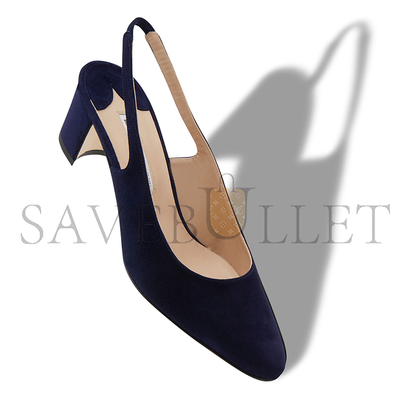 man010 B1ahn*k allurasan navy blue suede slingback pumps 121-1799-0007