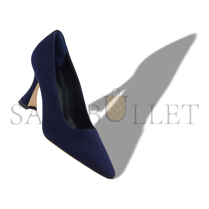 man010 B1ahn*k loumaj navy blue suede pointed toe pumps 424-1908-0008