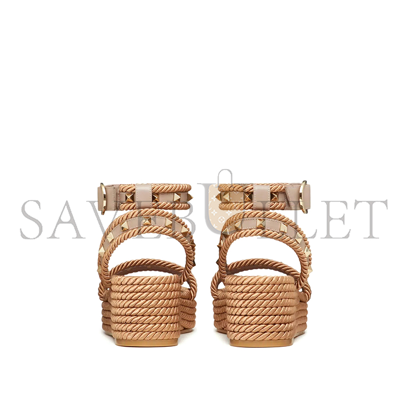 Va1e*ntin0 rockstud flatform sandal in calfskin 45mm 6w2s0gi3bae_p45