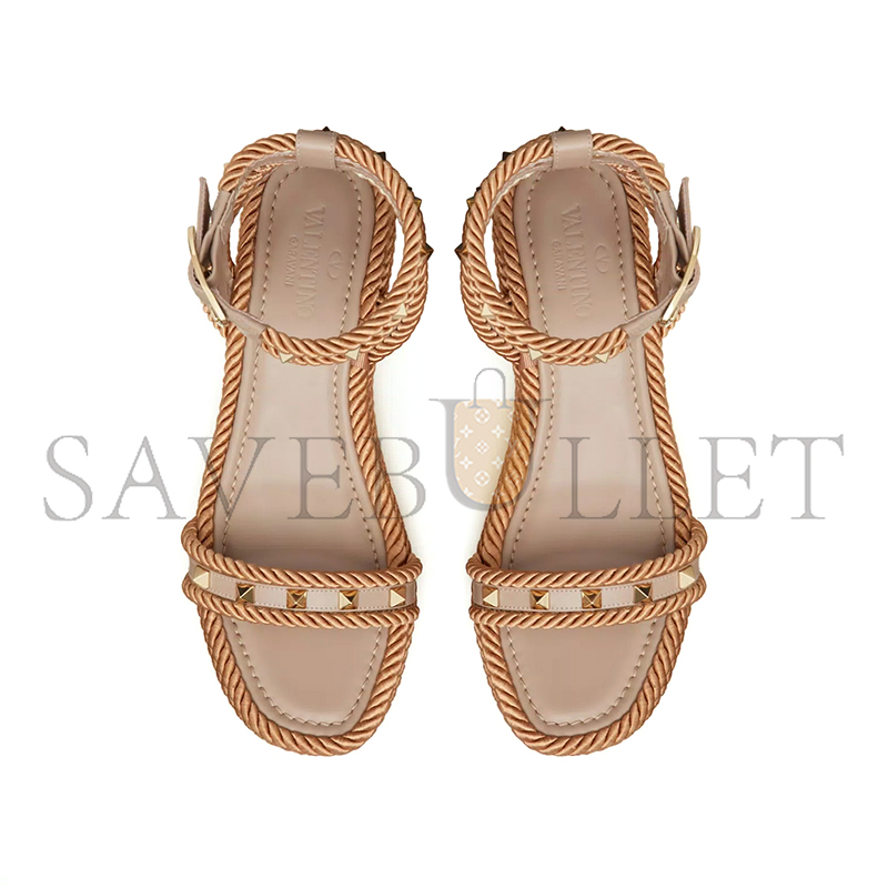 Va1e*ntin0 rockstud flatform sandal in calfskin 45mm 6w2s0gi3bae_p45