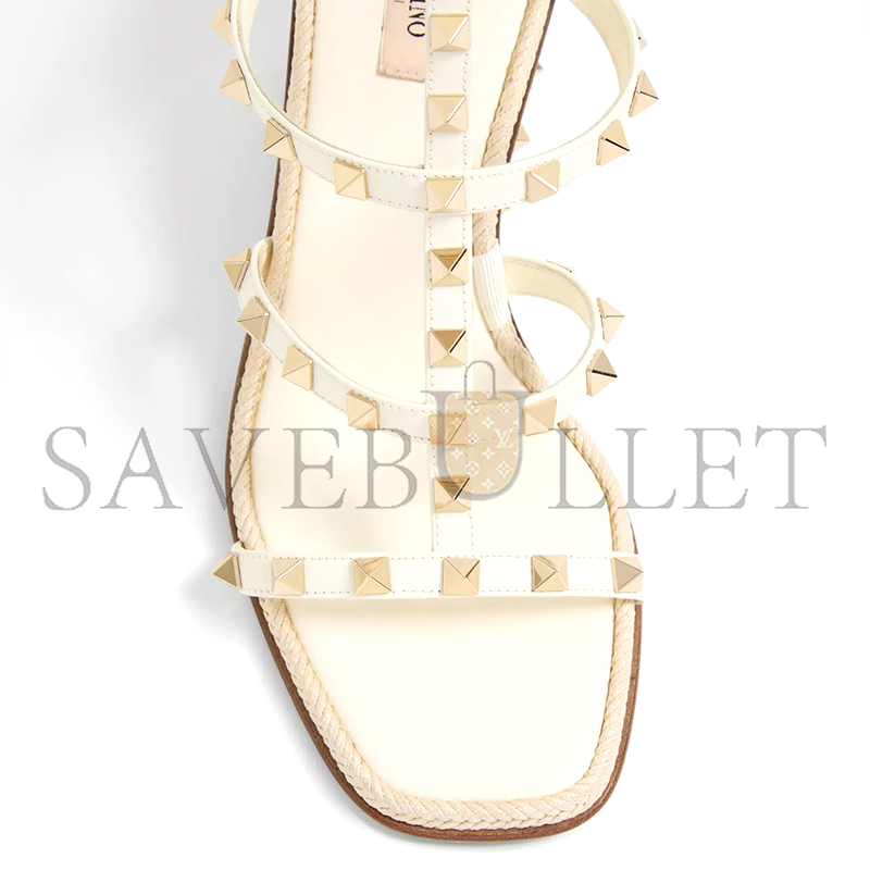 Va1e*ntin0 rockstud wedge sandal in calfskin with cornely embroidery 80mm 6w0s0ij8hjq_098