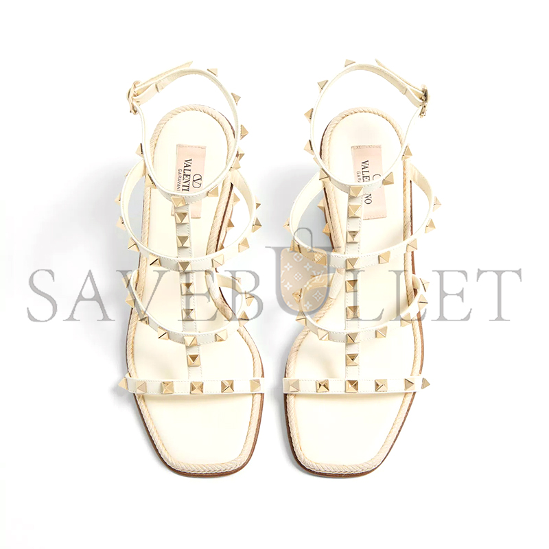 Va1e*ntin0 rockstud wedge sandal in calfskin with cornely embroidery 80mm 6w0s0ij8hjq_098