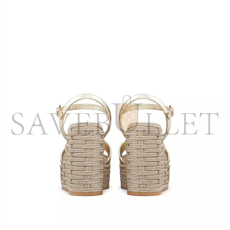 Va1e*ntin0 vlogo cut-out wedge sandal in laminated nappa leather 110mm 4w2s0ij6kpz_yh4