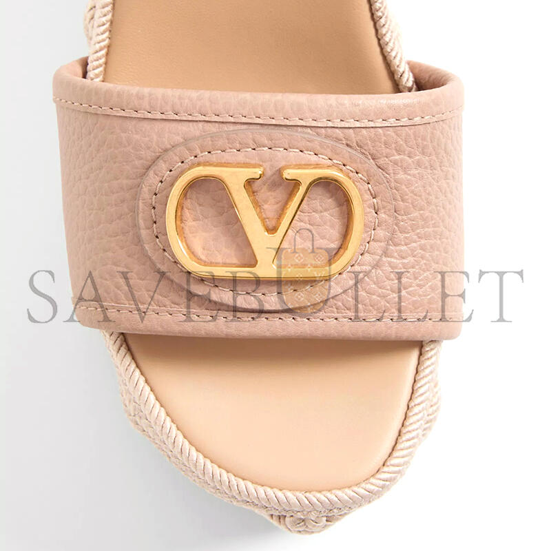 Va1e*ntin0 vlogo signature wedge sandal in grainy calfskin 120mm 6w0s0ly9dtw_gf9