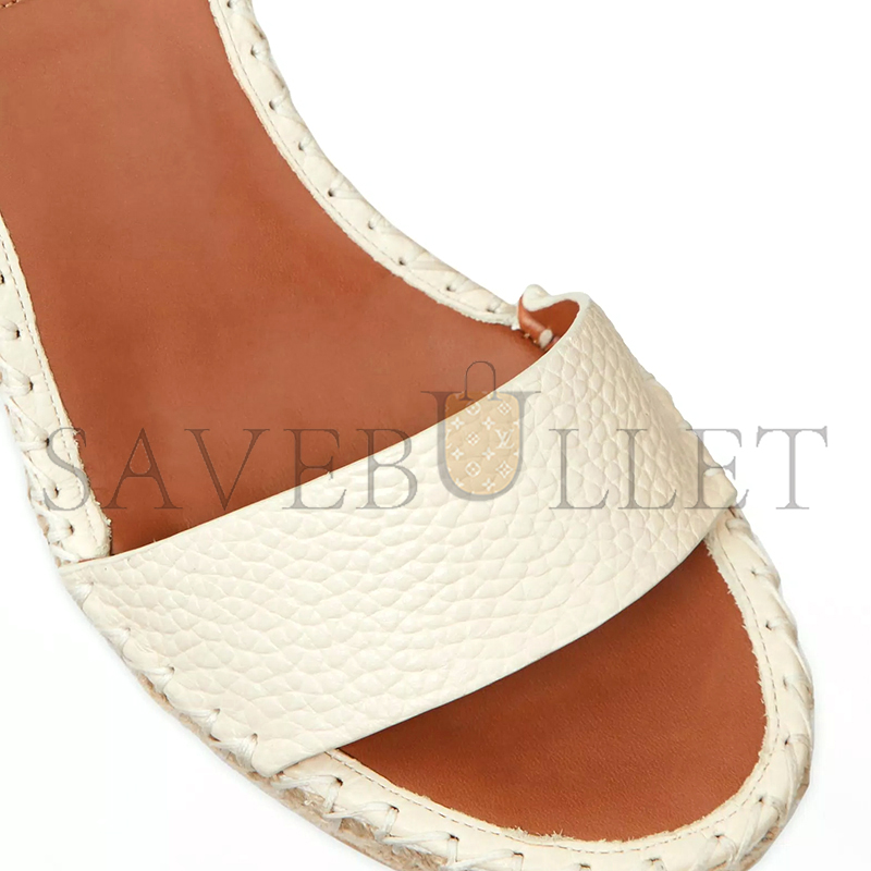 Va1e*ntin0 double rockstud grainy calfskin wedge sandal 105mm 1w2s0090vto_l13