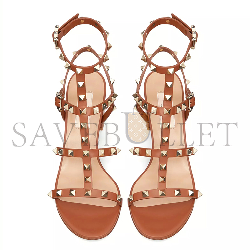 Va1e*ntin0 rockstud calfskin ankle strap sandal 60mm 4w2s0491vbp_hg5