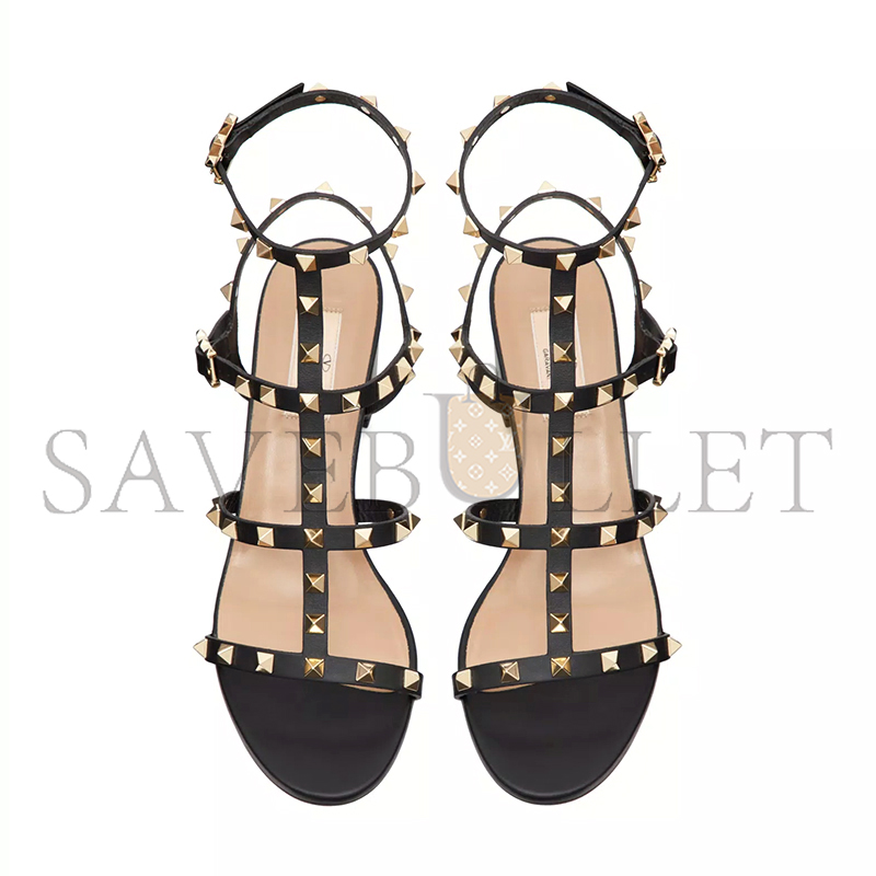 Va1e*ntin0 rockstud calfskin ankle strap sandal 60mm 5w2s0491vbp_0no