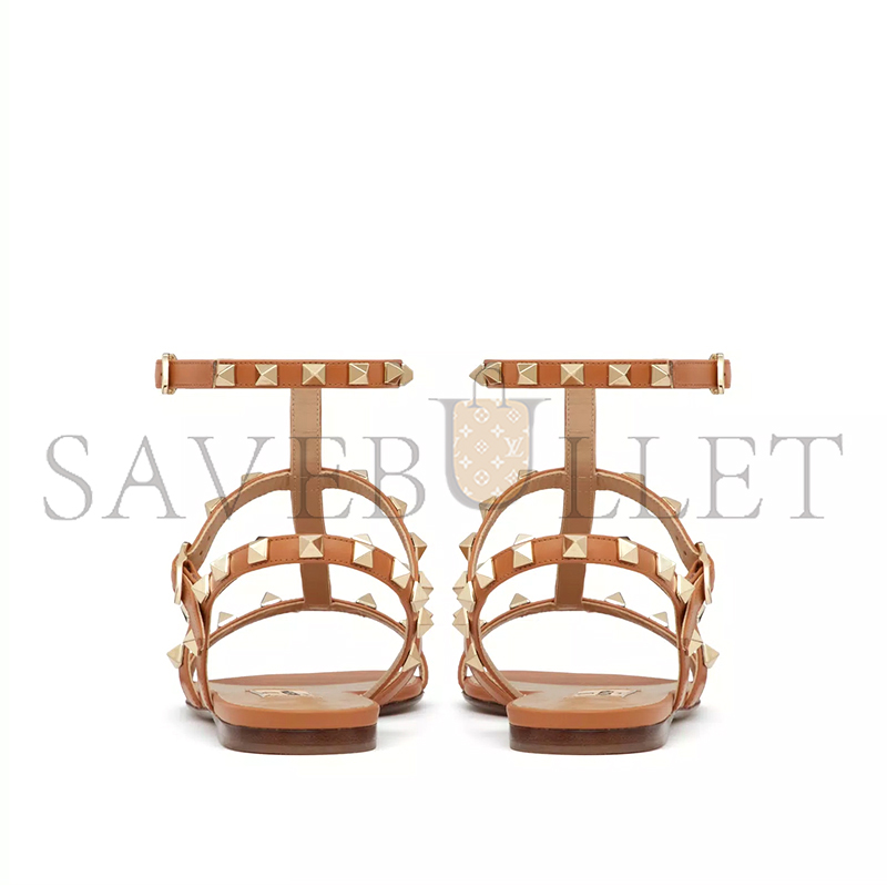 Va1e*ntin0 rockstud flat calfskin sandal with straps 4w2s0a05vod_kel