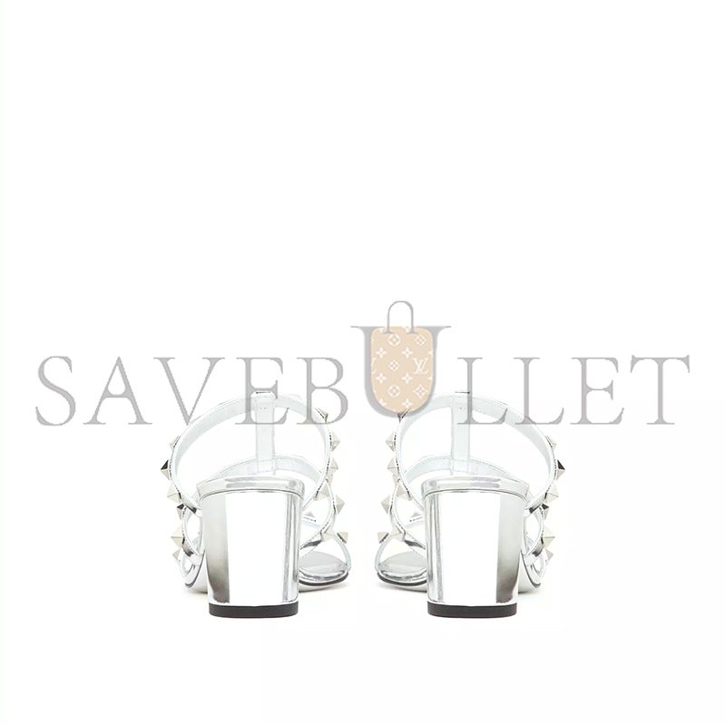 Va1e*ntin0 rockstud mirror-effect slide sandal 60mm 3w2s0c47wrp_s13