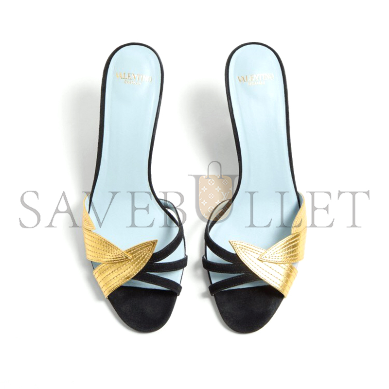 Va1e*ntin0 foliefoliage suede slide sandal 65mm 6w0s0mh3kmn_dql