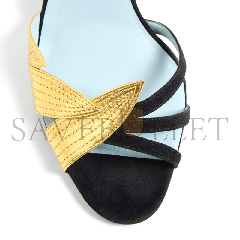 Va1e*ntin0 foliefoliage suede slide sandal 65mm 6w0s0mh3kmn_dql