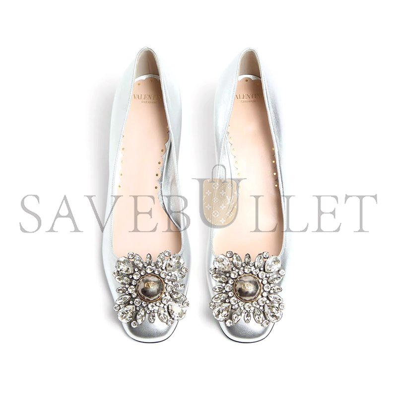 Va1e*ntin0 preshoes pumps in laminated nappa with 45mm crystals 6w2s0lm3qcb_btp
