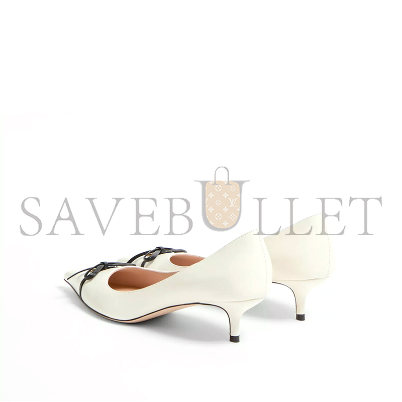 Va1e*ntin0 bepointy pump in patent leather and kidskin 45mm 6w2s0lq0dal_a81