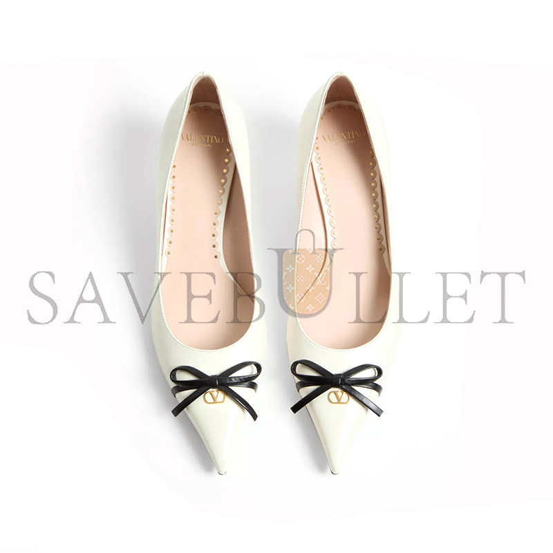 Va1e*ntin0 bepointy pump in patent leather and kidskin 45mm 6w2s0lq0dal_a81