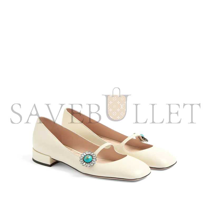 Va1e*ntin0 mary-jane preshoes ballerina in kidskin with jewel button 20mm 6w2s0ll7dhs_9tk