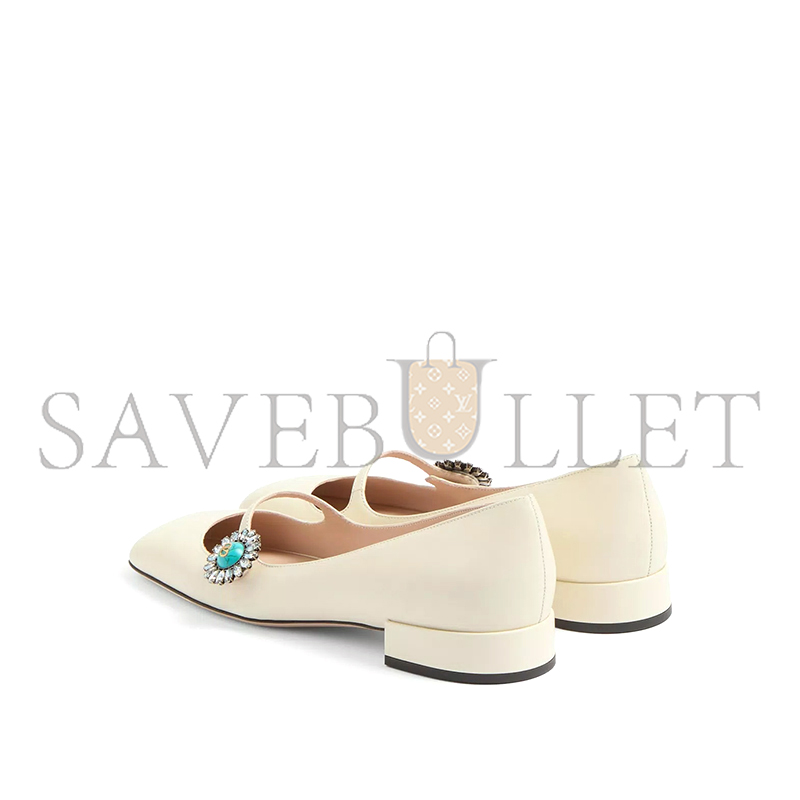 Va1e*ntin0 mary-jane preshoes ballerina in kidskin with jewel button 20mm 6w2s0ll7dhs_9tk