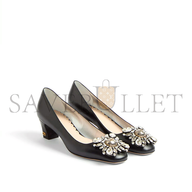 Va1e*ntin0 preshoes kidskin pumps with crystals 45mm 6w2s0lm3msc_r2d