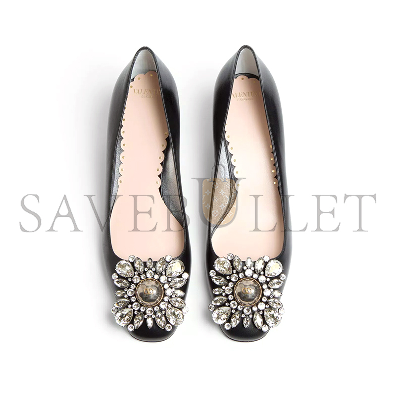 Va1e*ntin0 preshoes kidskin pumps with crystals 45mm 6w2s0lm3msc_r2d