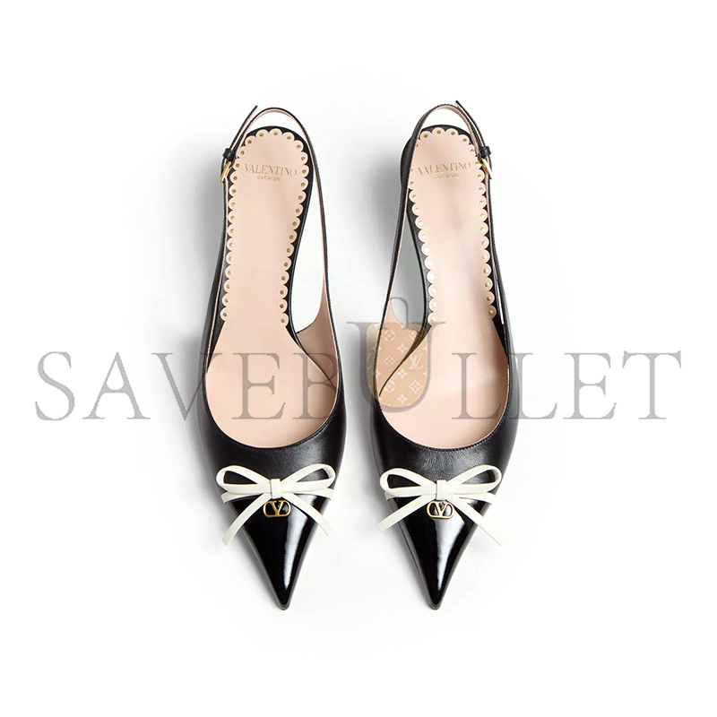 Va1e*ntin0 bepointy slingback pump in patent leather and kidskin 45mm 6w2s0ll3dal_790