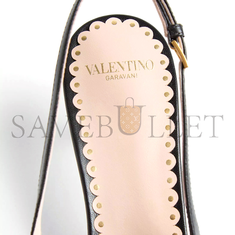 Va1e*ntin0 bepointy slingback pump in patent leather and kidskin 45mm 6w2s0ll3dal_790