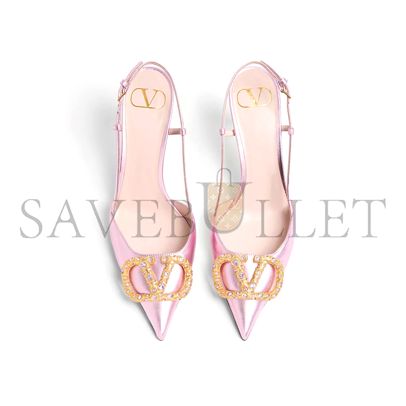 Va1e*ntin0 vlogo signature slingback pump in laminated nappa leather 80mm 6w2s0r01luy_bsv