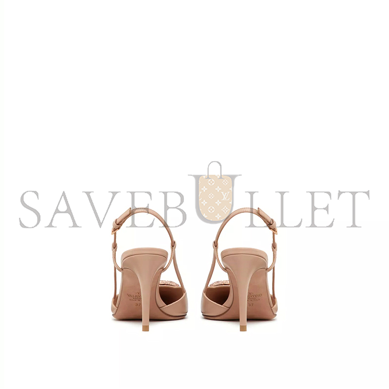 Va1e*ntin0 vlogo signature slingback pump in calfskin leather 80mm 3w2s0r01est_04w