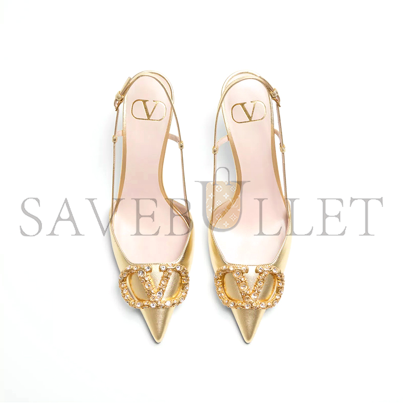 Va1e*ntin0 vlogo signature slingback pump in laminated nappa leather 80mm 6w2s0r01luy_9mr