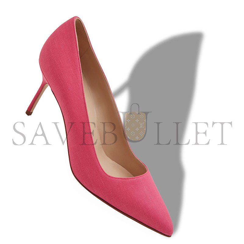 man010 B1ahn*k bb 70 pink linen pointed toe pumps 125-2930-0007
