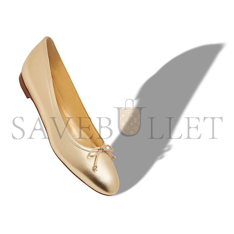man010 B1ahn*k verallim gold nappa leather ballerina flats 125-2975-0001