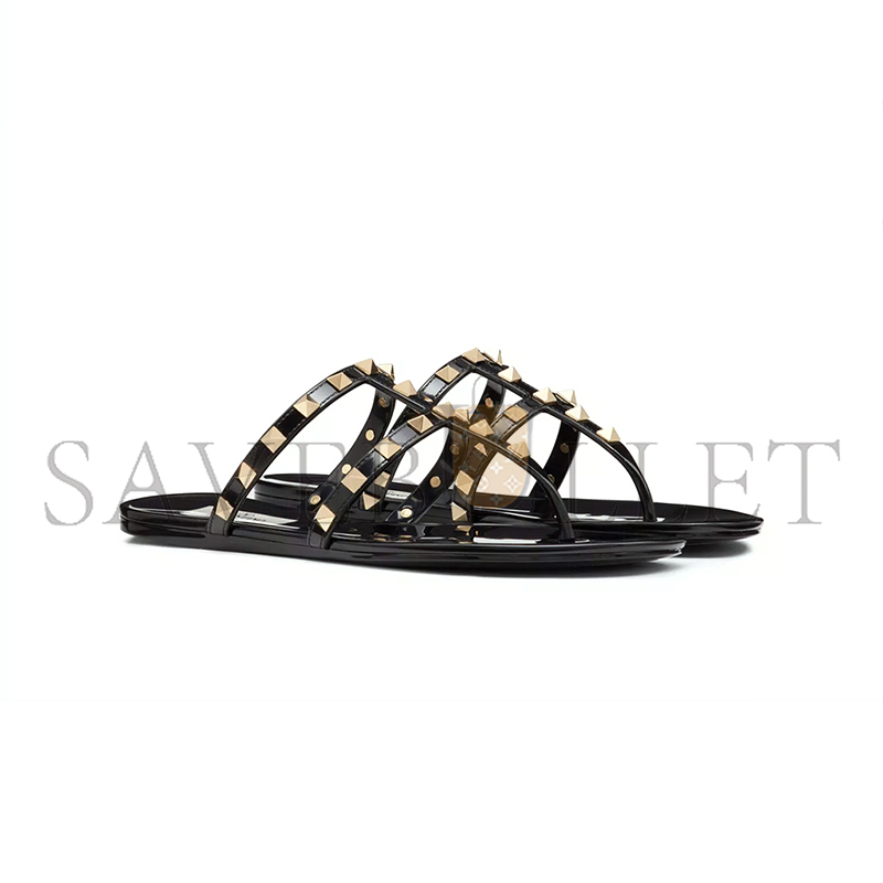 Va1e*ntin0 rockstud flat rubber sandal 3w2s0t84pvs_0no