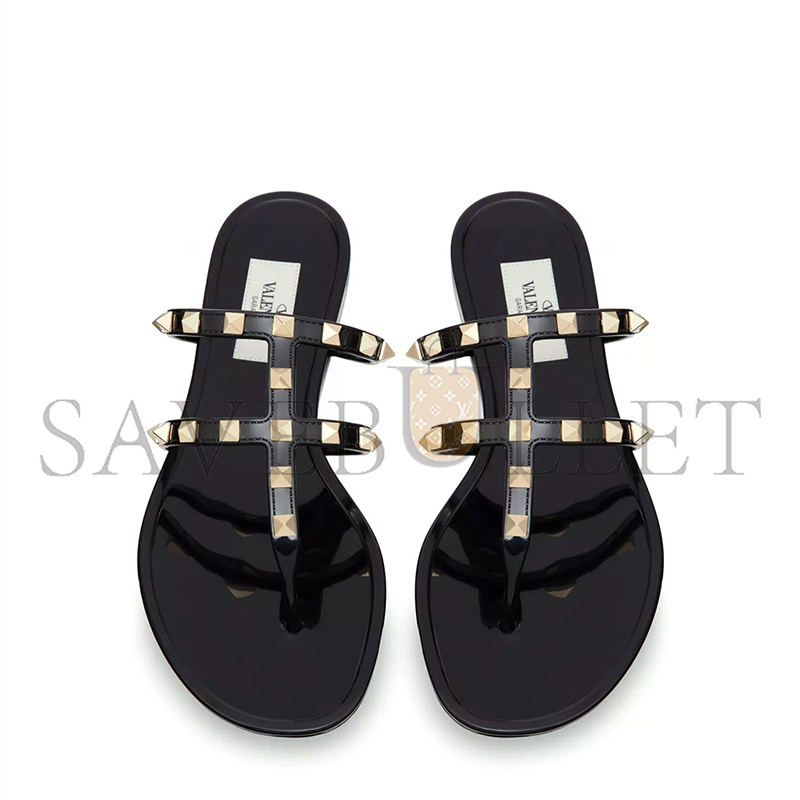 Va1e*ntin0 rockstud flat rubber sandal 3w2s0t84pvs_0no