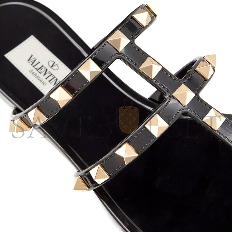 Va1e*ntin0 rockstud flat rubber sandal 3w2s0t84pvs_0no