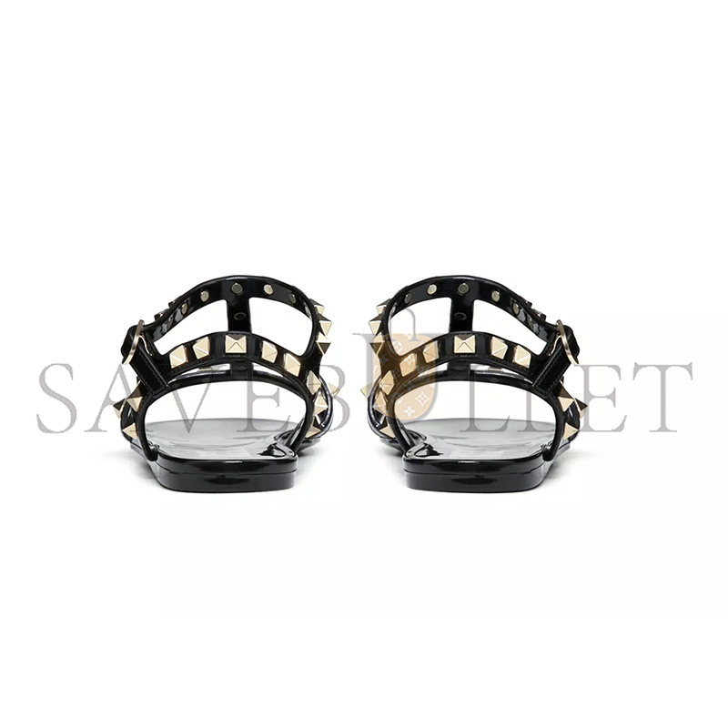 Va1e*ntin0 rockstud flat rubber sandal 5w2s0h38pvs_0no
