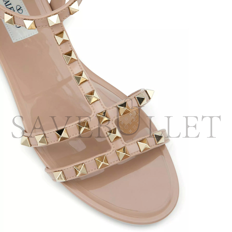 Va1e*ntin0 rockstud flat rubber sandal 5w2s0h38pvs_p45