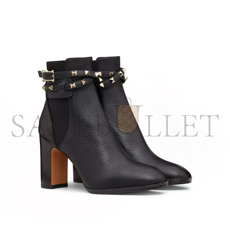 Va1e*ntin0 rockstud grainy calfskin ankle boot 90 mm 3w2s0p62vce_0no