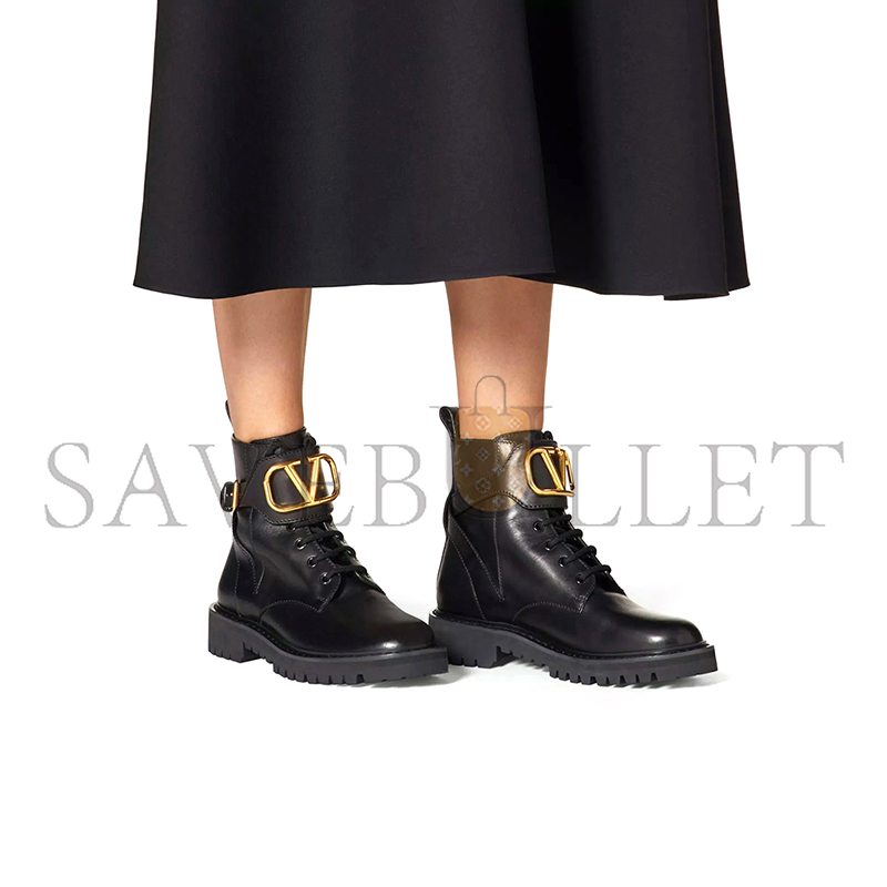 Va1e*ntin0 vlogo signature calfskin combat boot 35mm 5w2s0q03bek_0no