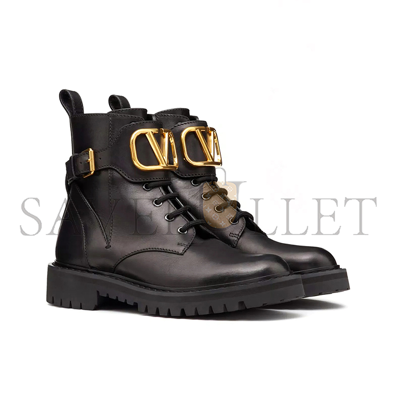 Va1e*ntin0 vlogo signature calfskin combat boot 35mm 5w2s0q03bek_0no