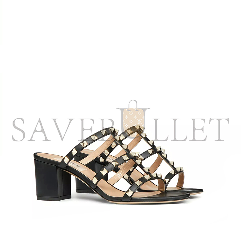 Va1e*ntin0 rockstud calfskin leather slide sandal 60 mm 5w2s0c47vod_0no