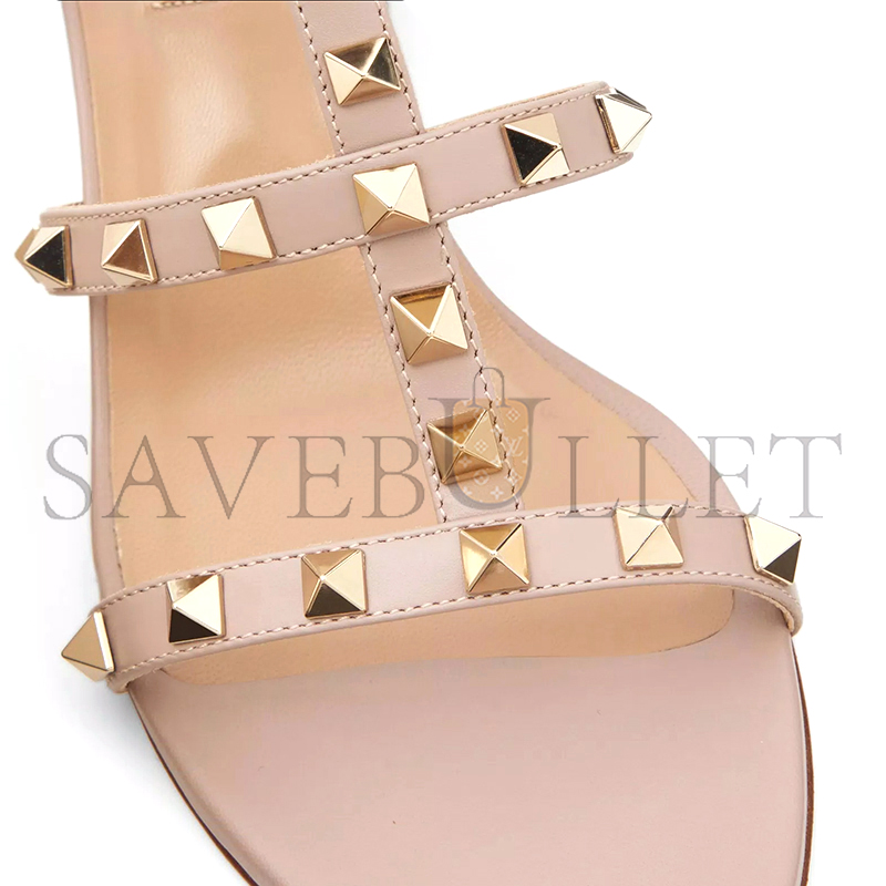Va1e*ntin0 rockstud calfskin leather slide sandal 60 mm 5w2s0c47vod_p45
