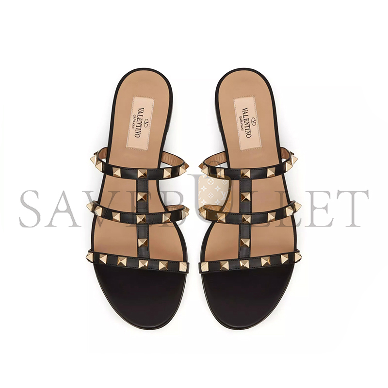 Va1e*ntin0 rockstud flat slide sandal 5w2s0c49vod_0no